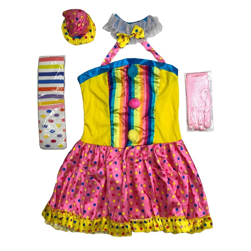 Sexy Rainbow Clown Womens Costume – Size XLarge