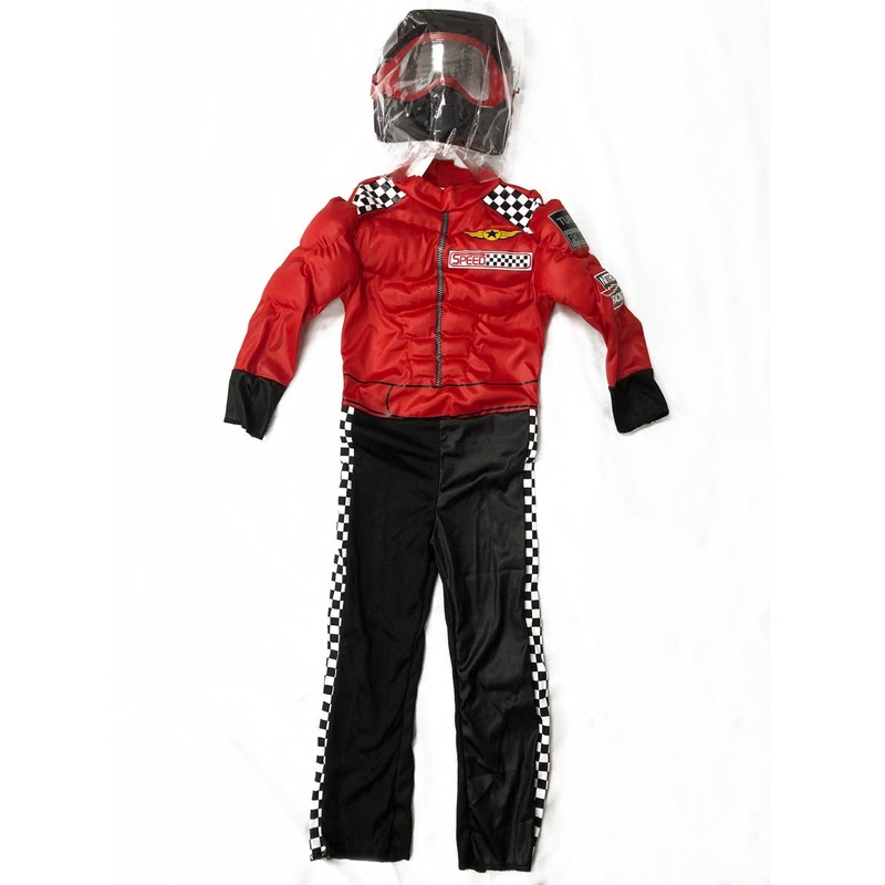 Turbo Racer Boys Costume with Helmet – Size Medium