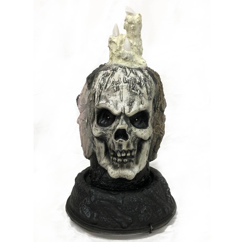 Turning Light Up Faces of Death Candelabra Halloween Decoration
