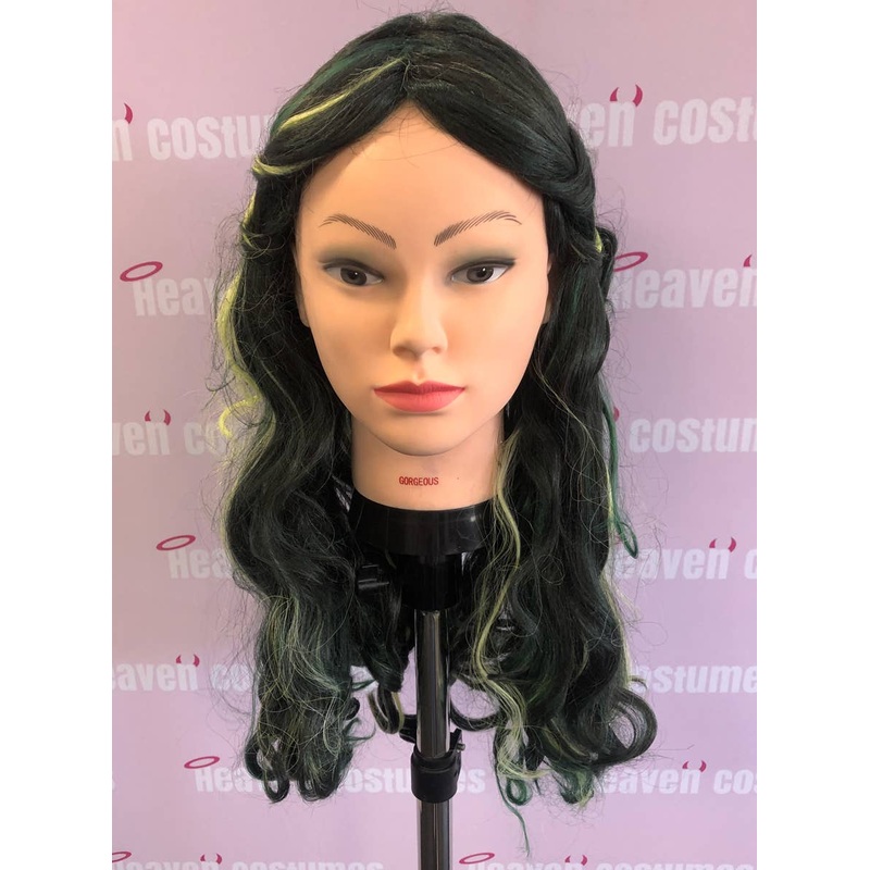 Two-Tone Green Long Wavy Costume Wig