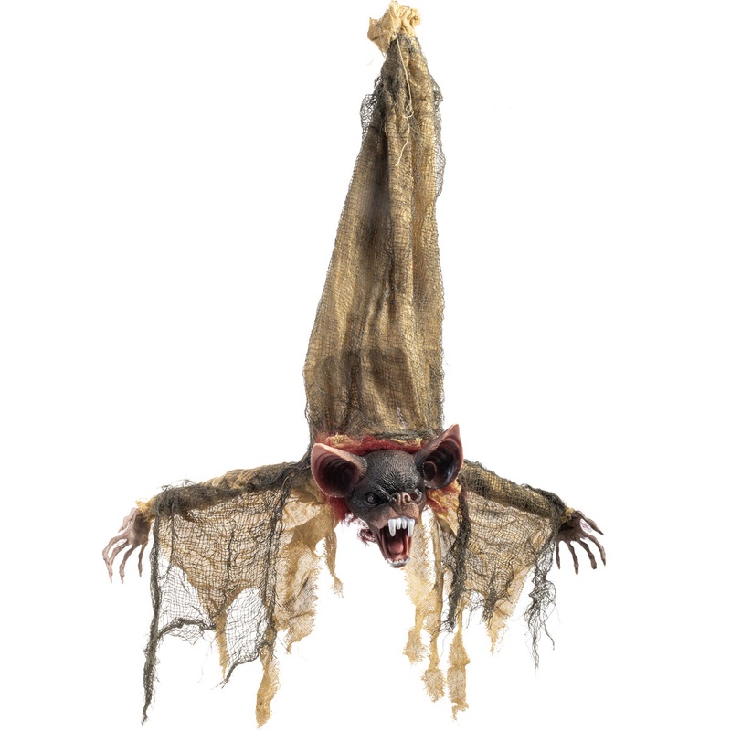 Upside Down Animated Hanging Bat Halloween Decoration