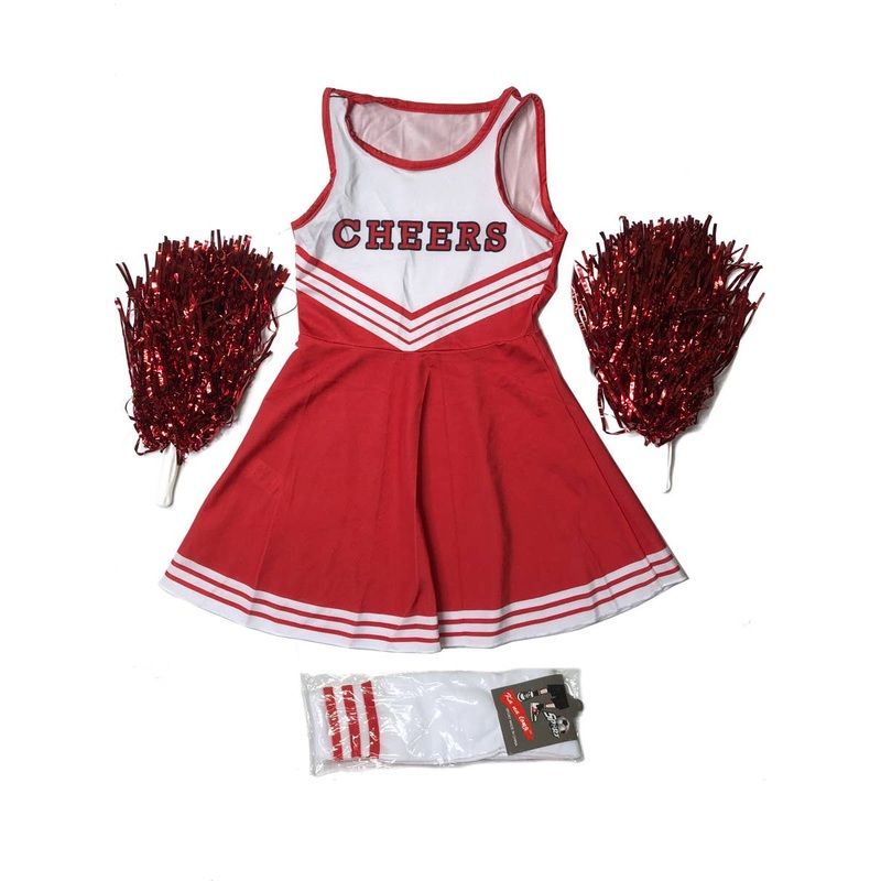 White and Red Cheerleader Girls Costume – Size Medium
