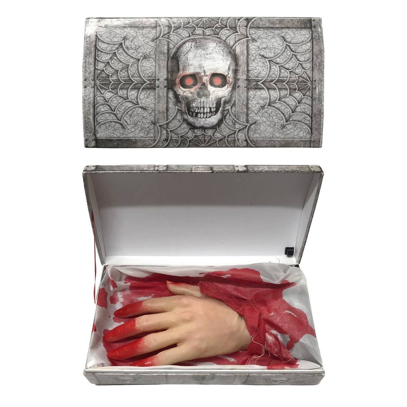 Animated Bloody Hand in Box Halloween Decoration