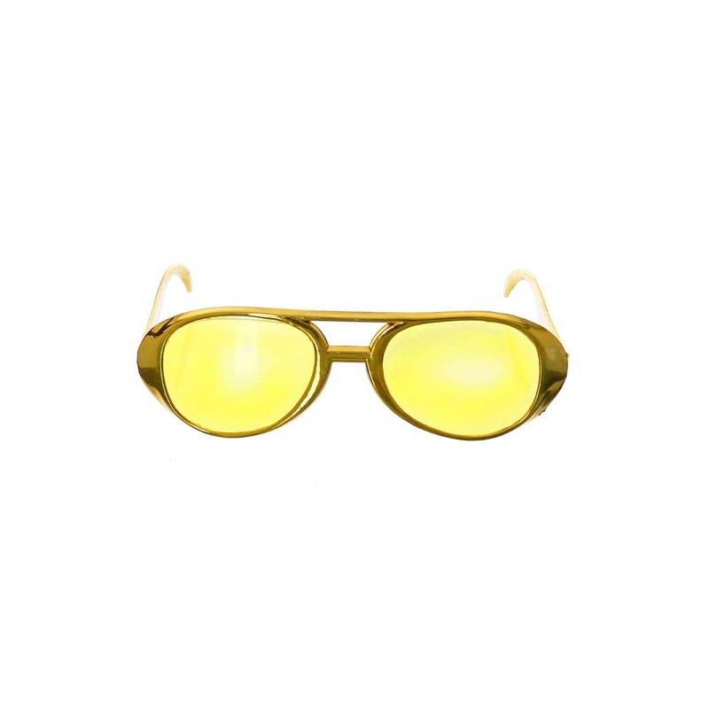 Aviator Style Gold Sunglasses Costume Accessory