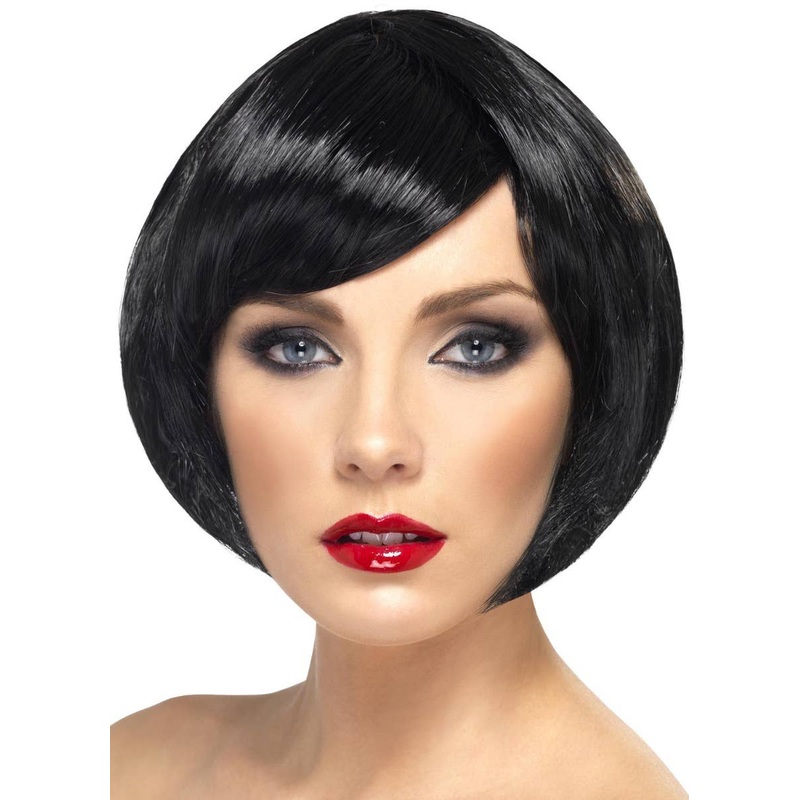 Babe Short Black Bob Womens Costume Wig