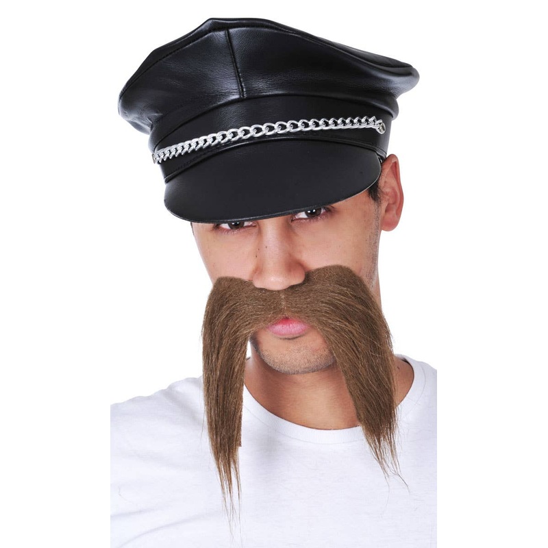 Bad Biker Novelty Brown Moustache