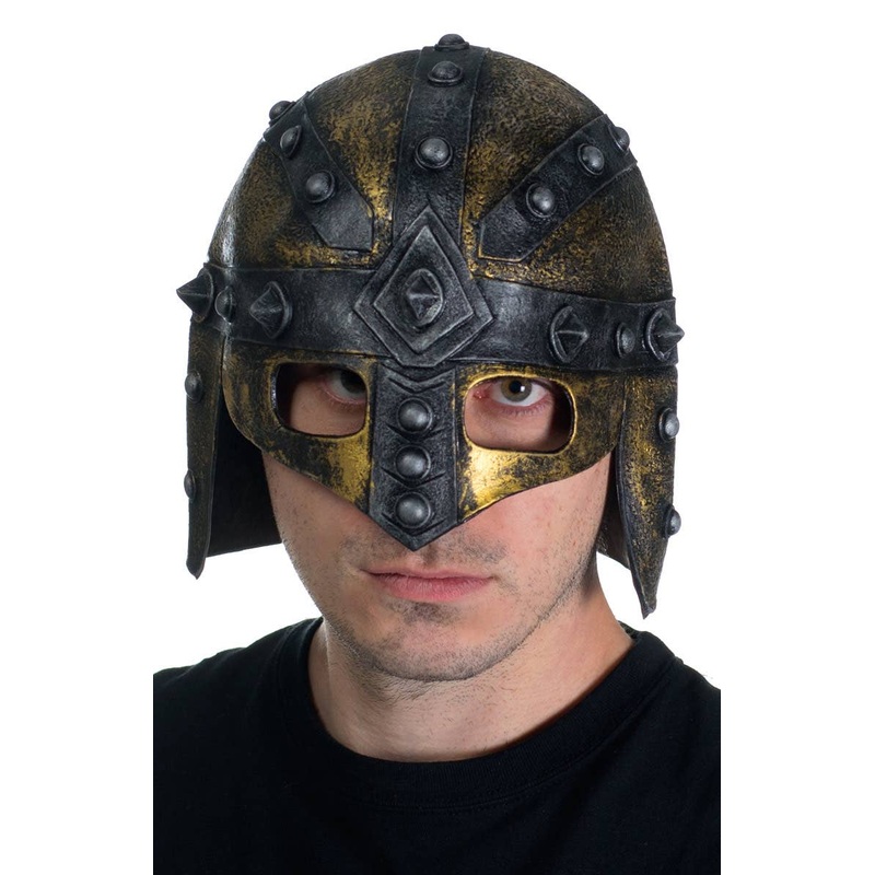 Barbaric Viking Antique Bronze Latex Costume Helmet