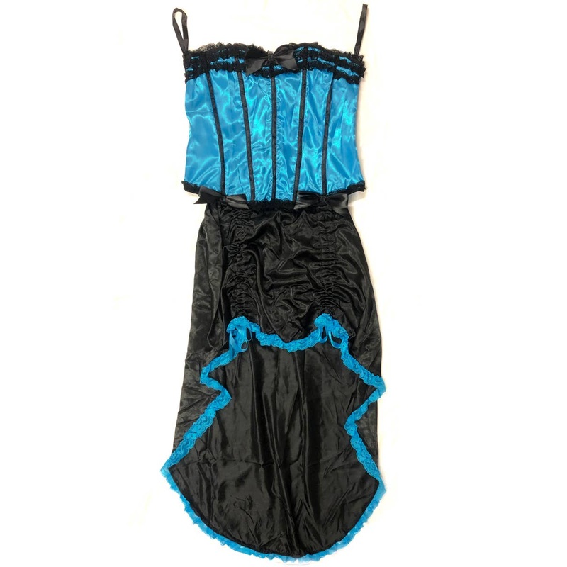 Black and Blue Burlesque Show Girl Womens Costume – Size Medium