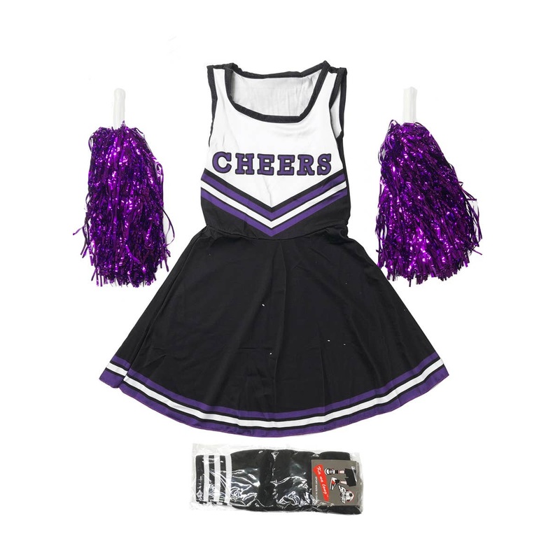 Black and Purple Cheerleader Girls Costume – Size XSmall