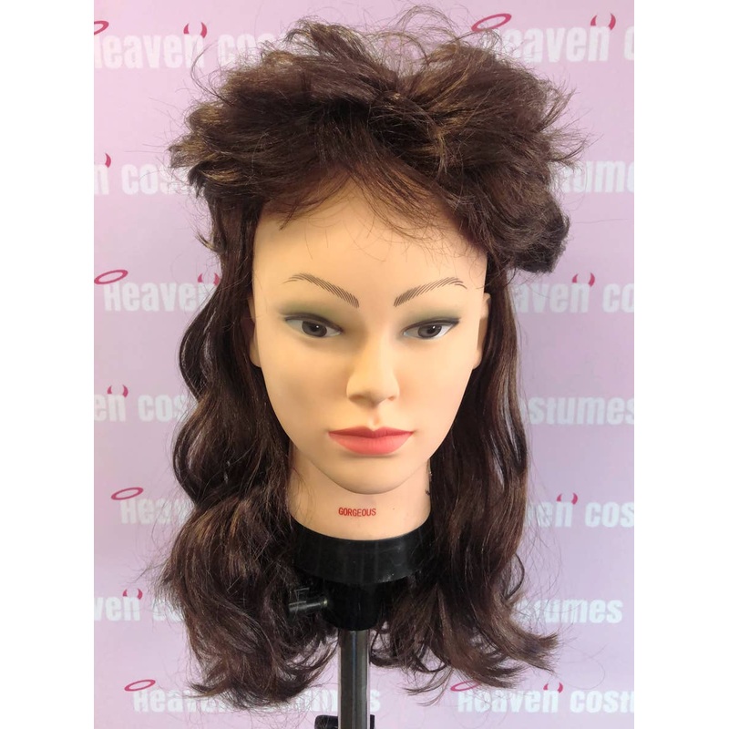 Chestnut Brown Mullet Costume Wig