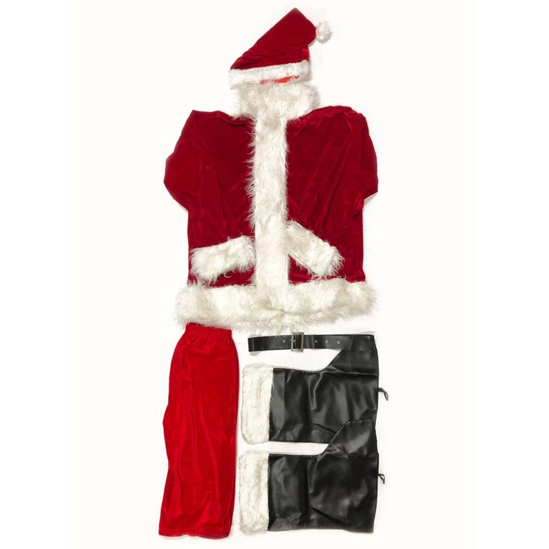 Deluxe Plush Santa Mens Christmas Costume – Size One Size
