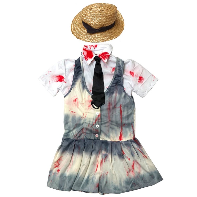 Deluxe Womens School Girl Zombie Halloween Costume – Size Small