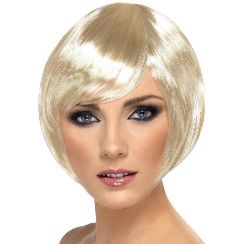 Short Sleek Blonde Bob Womens Costume Wig