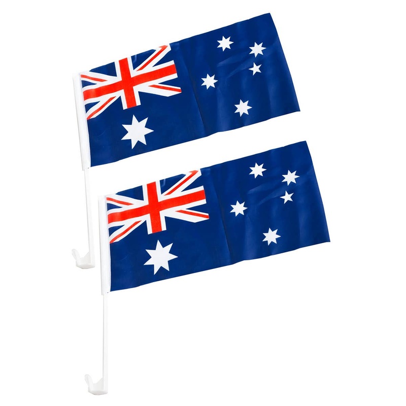 Australia Day Aussie Car Flags – 2 Pack