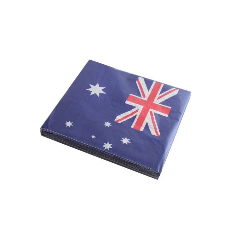 Australia Day Aussie Flag Blue Serviettes – 20 Pack