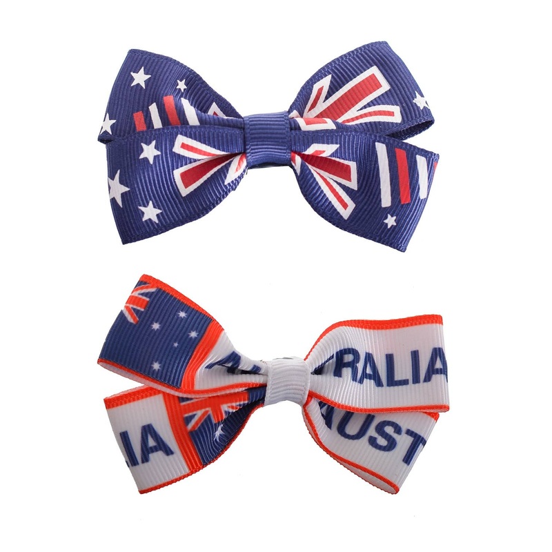 Australia Day Blue And White Hair Bows Costume Accessory