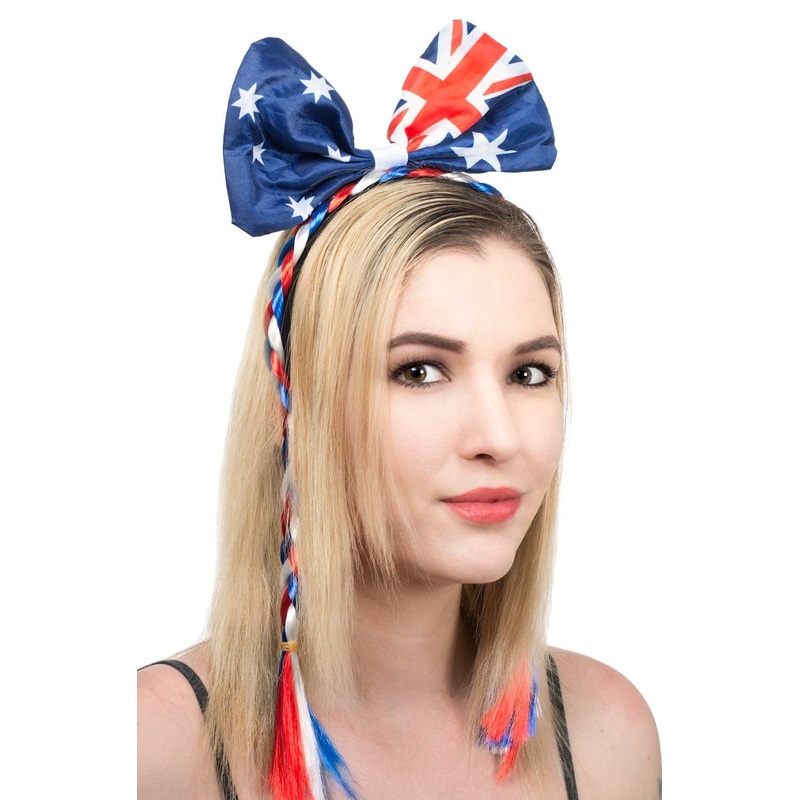 Australia Day Costume Bow Headband With Plaits
