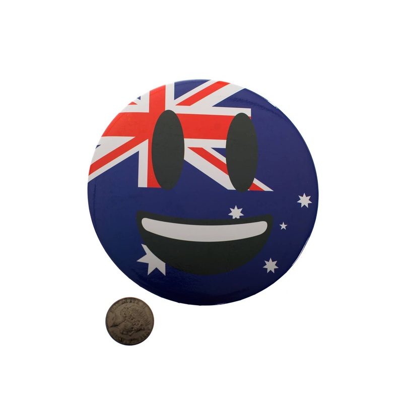 Australia Day Jumbo Novelty Smile Emoji Badge