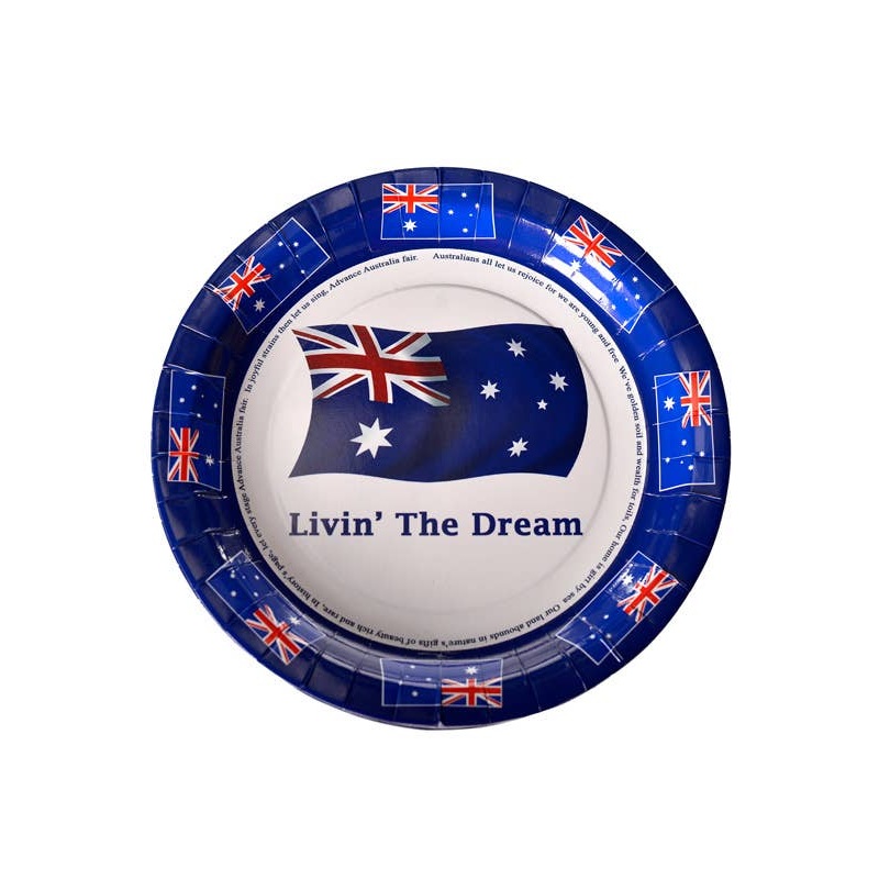 Australia Day Round Party Plates – 10 Pack