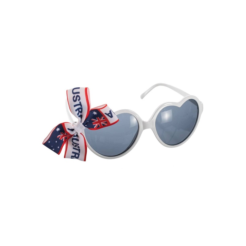 Australia Day White Heart Shaped Sunglasses