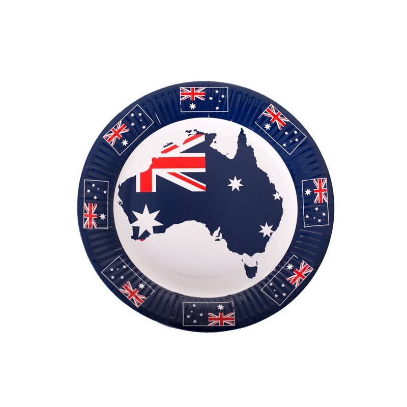 Australia Themed Round Party Plates – 10 Pack