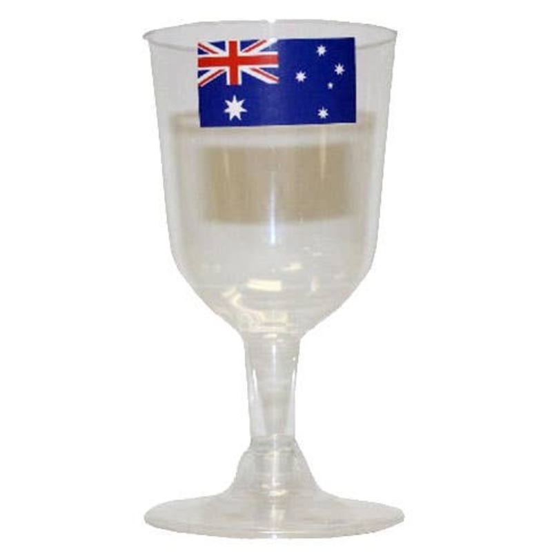 Australian Flag Plastic Wine Cups – 6 Pack