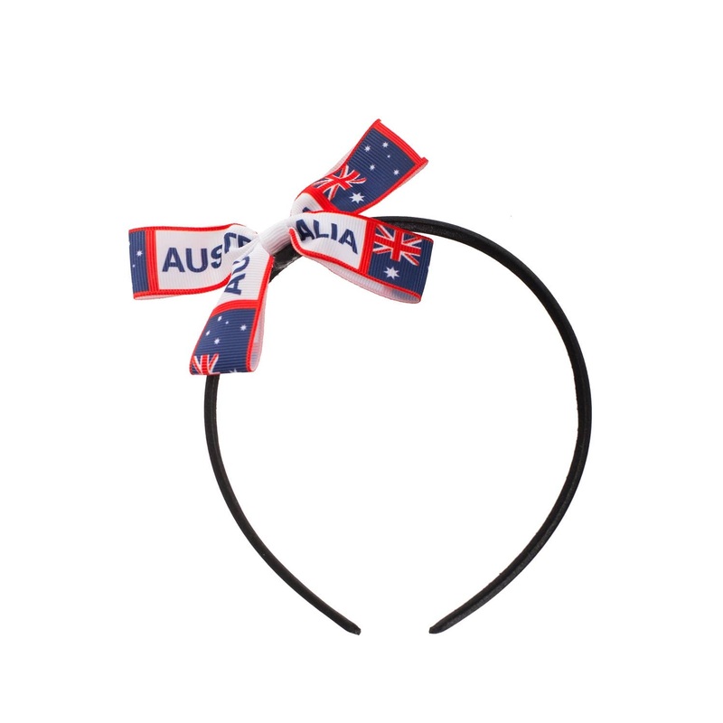 Australian Flag White Bow Headband Costume Accessory