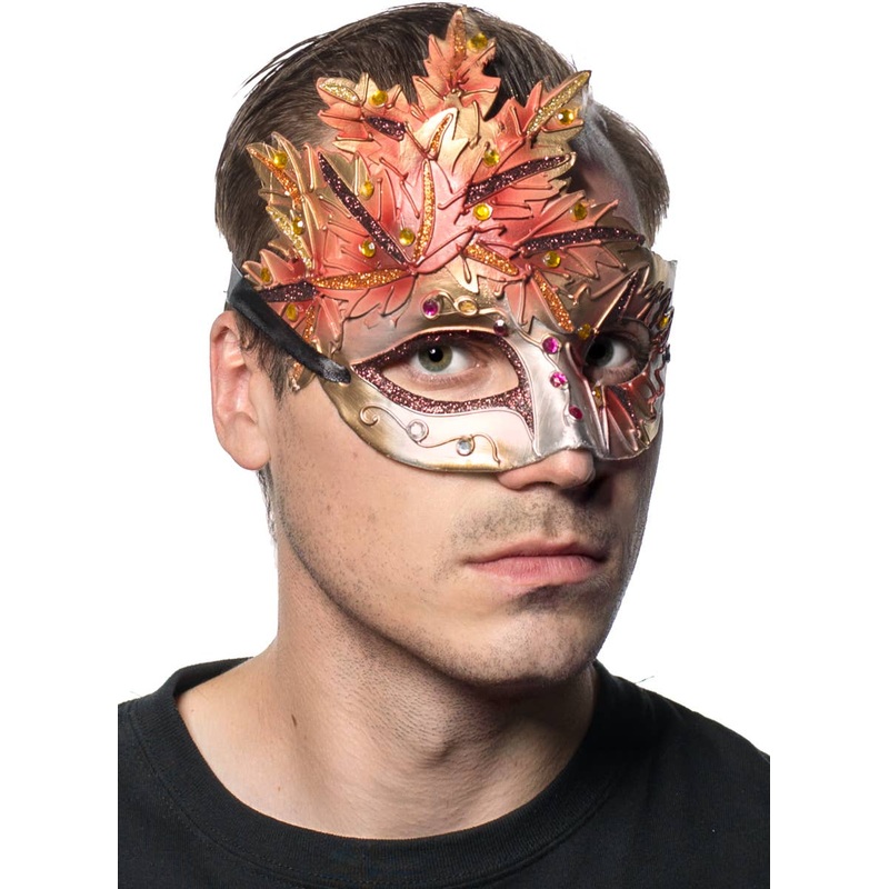 Autumn Leaf Terracotta Venetian Masquerade Mask