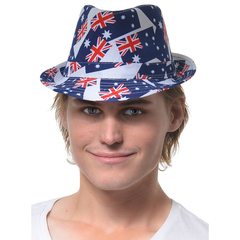 Dark Blue Australian Flag Fedora Hat