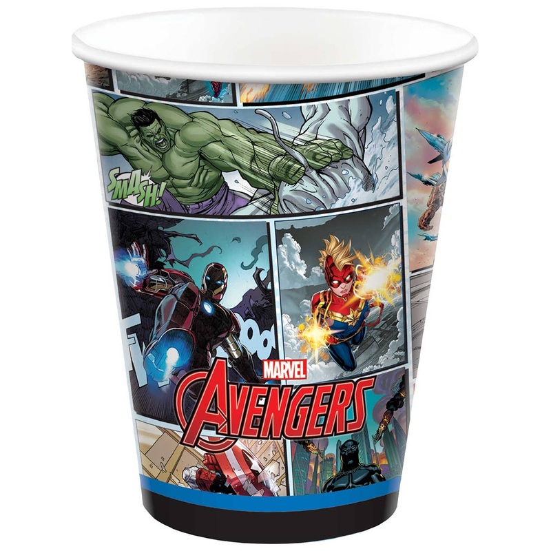 Marvel Avengers Powers Unite 8 Pack of 266ml Paper Cups
