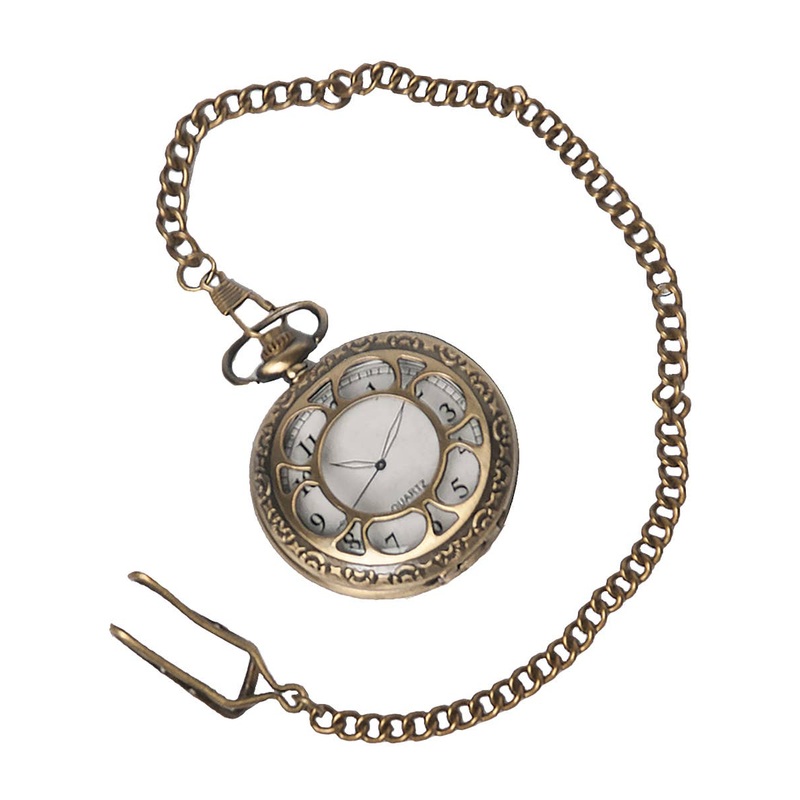 Antique Gold Steampunk Pocket Watch Costume Accessory