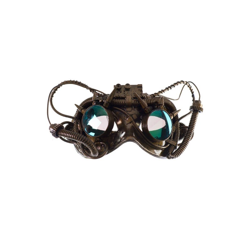 Antique Steampunk Gold Goggles Masquerade Mask