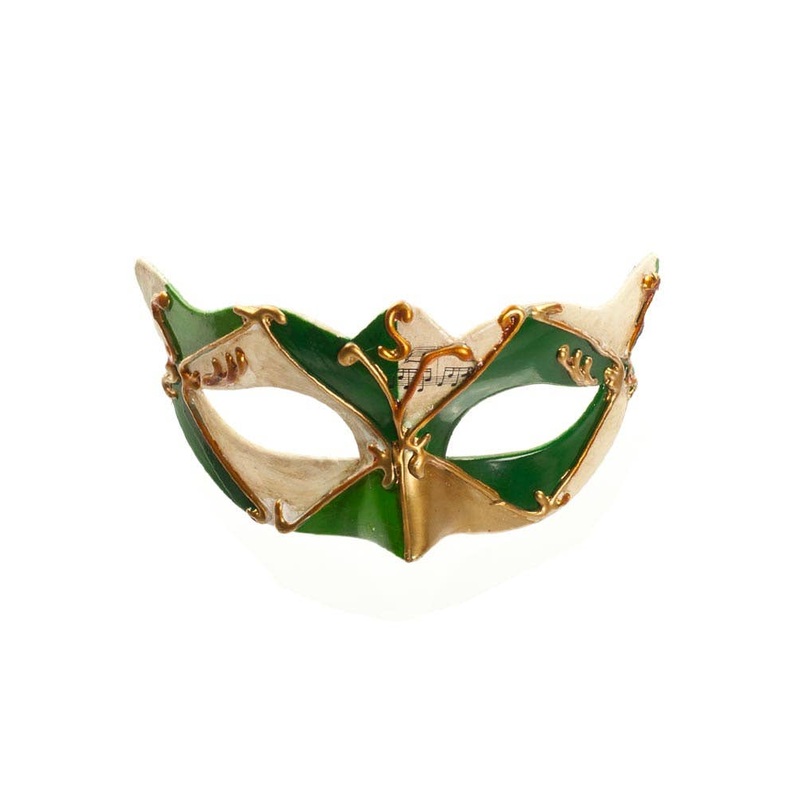 Antiqued Green Music Venetian Masquerade Mask