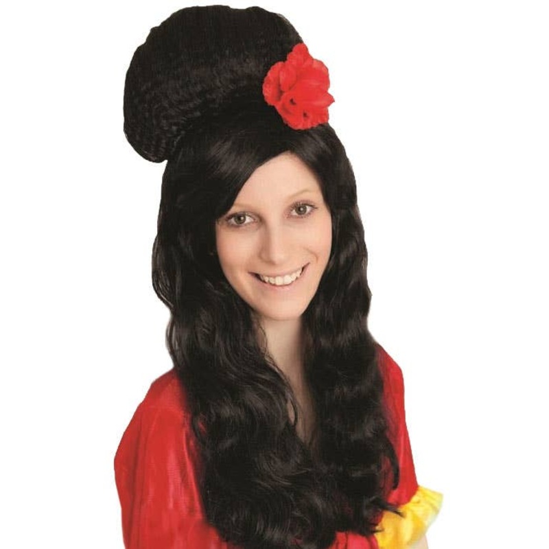 Amy Winehouse Womens Long Black Wig