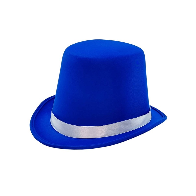 Classic Blue Tall Top Hat for Adults