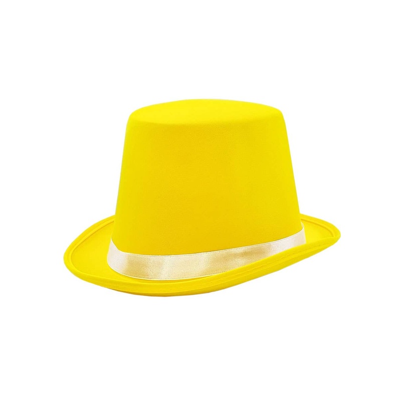Classic Yellow Tall Top Hat for Adults