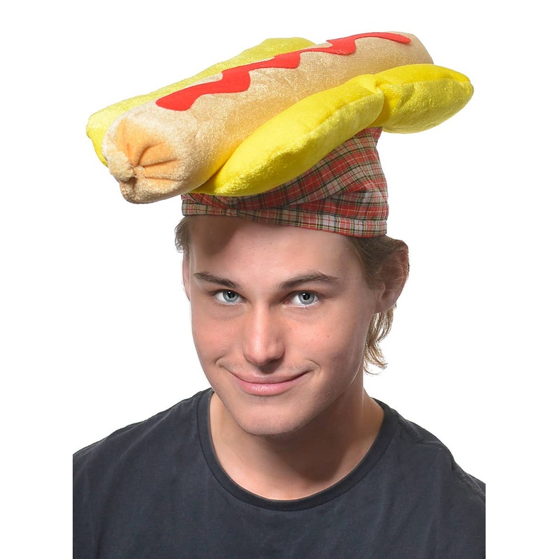 Hot Dog Plush Novelty Food Hat