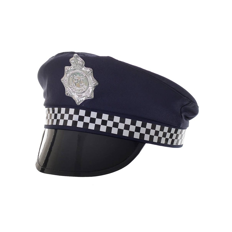 Navy Blue Police Officer Costume Hat for Adults