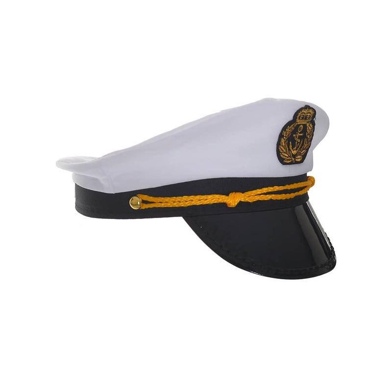 Ship Captain Adults Black and White Costume Hat