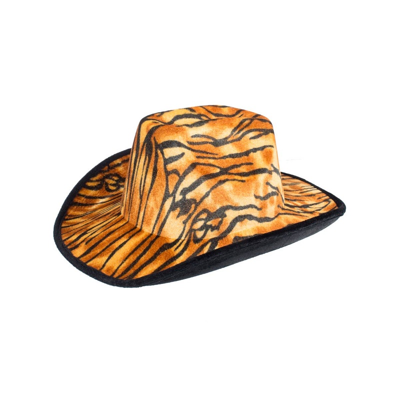 Tiger Print Adults Cowboy Costume Hat