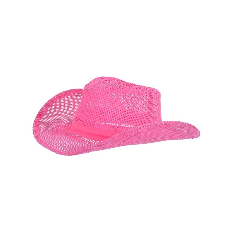 Western Pink Hessian Adults Cowboy Hat