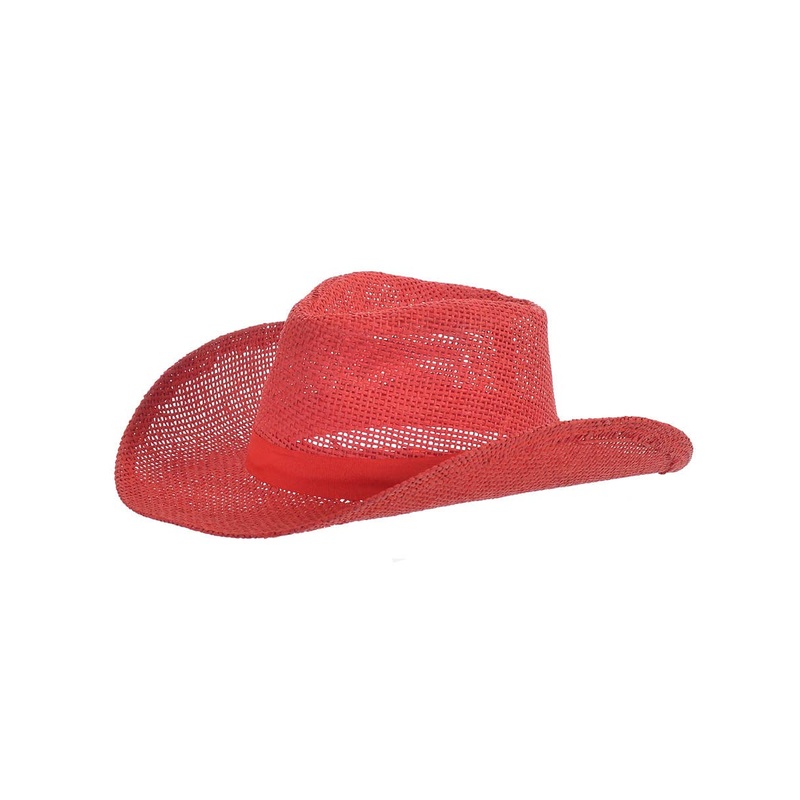Western Red Hessian Adults Cowboy Hat