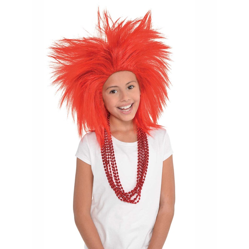 Crazy Red Spiked Costume Wig