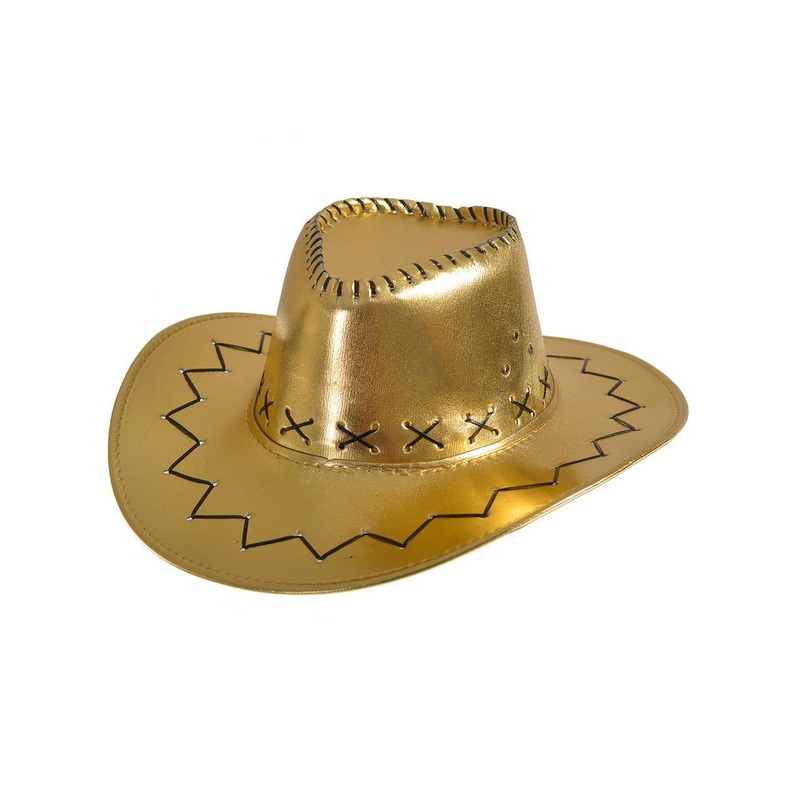 Metallic Gold Adults Cowboy Costume Hat