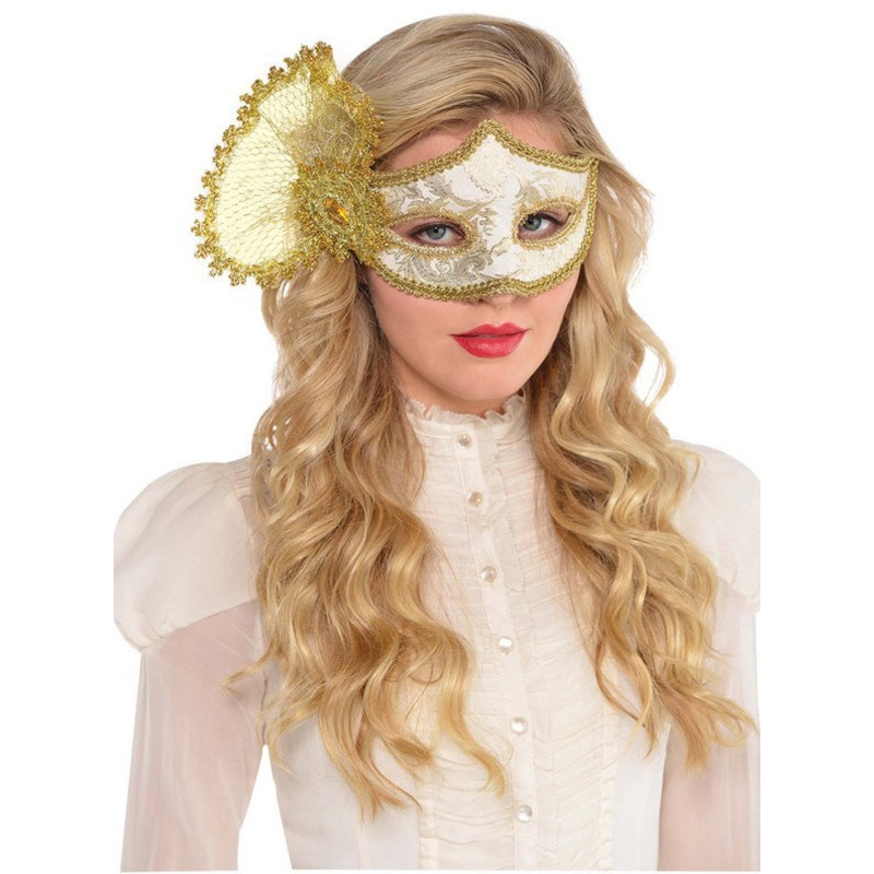 Parisian Gold and White Womens Masquerade Mask