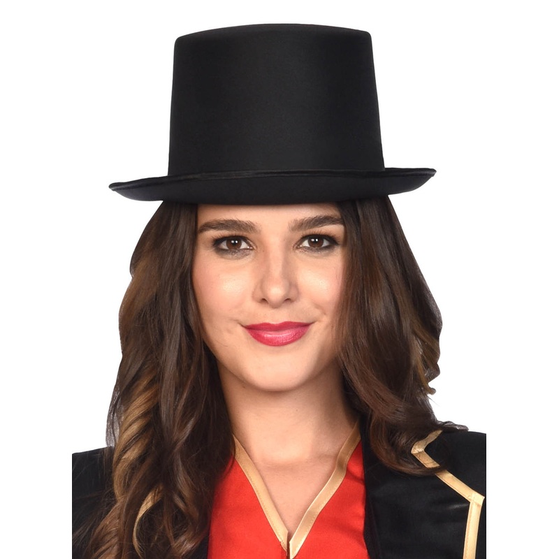 Satin Look Adults Black Top Hat