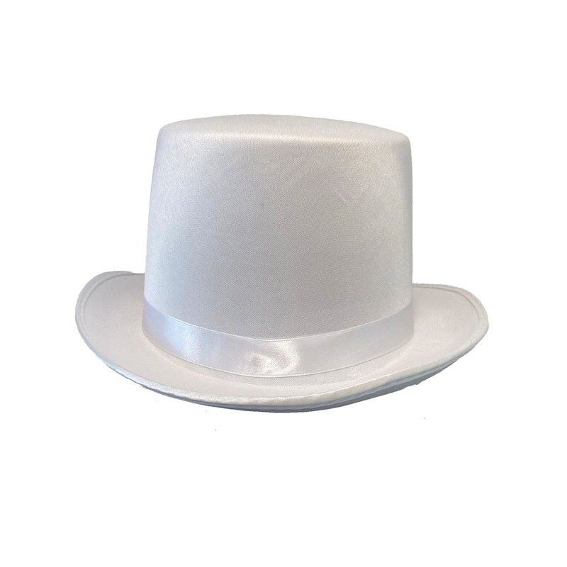 Satin Look Adults White Top Hat