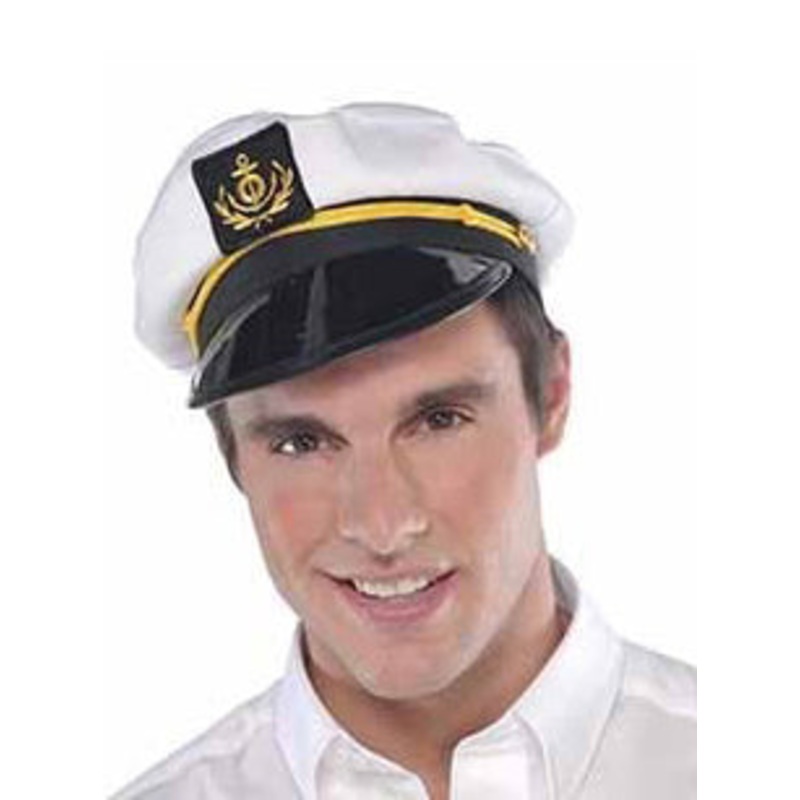 Skipper Adults White Sailor Costume Hat