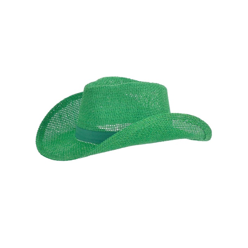 Western Green Hessian Adults Cowboy Hat