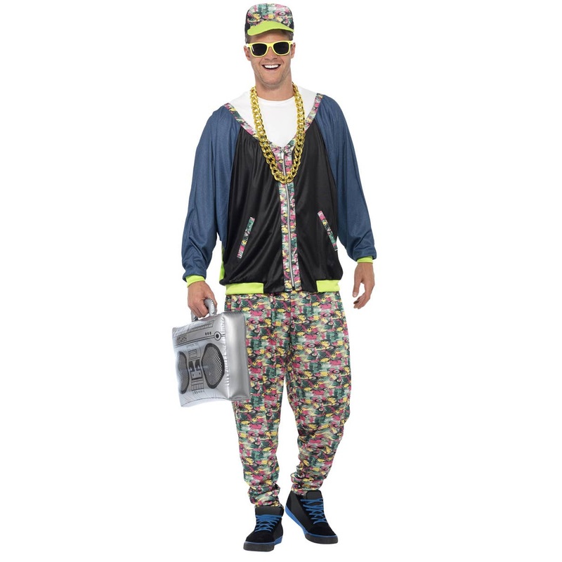 1980s Hip Hop Mens Fancy Dress Costume One Size
